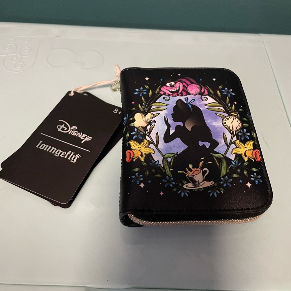 Loungefly Disney Alice in Wonderland Cameo Sillouette Mini Zipper Wallet